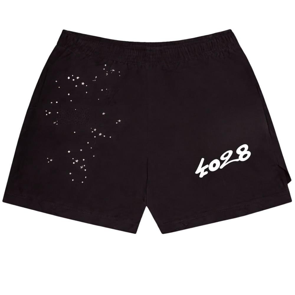 4028 Star Graphic Black Shorts